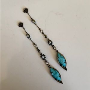 Kendra Scott antique brass turquoise earrings